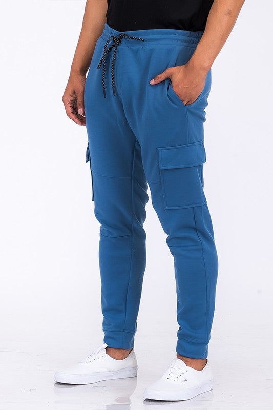 Cotton Blend Cargo Jogger Sweatpants