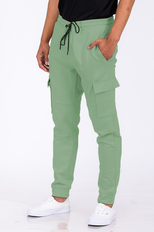 Cotton Blend Cargo Jogger Sweatpants