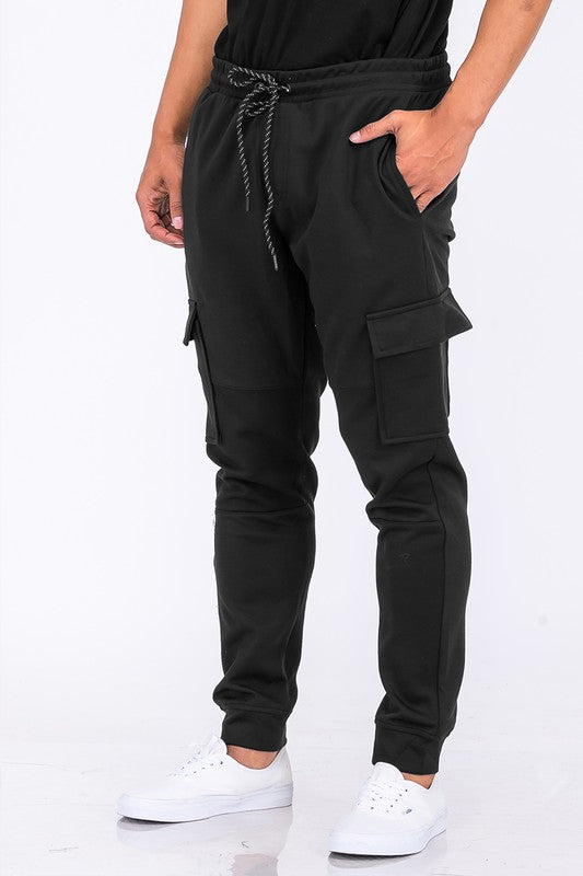 Cotton Blend Cargo Jogger Sweatpants