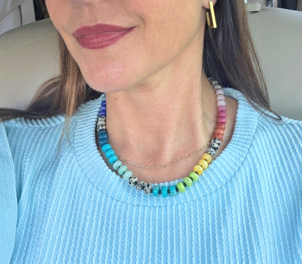 Midnight Prism Stone Beaded Necklace