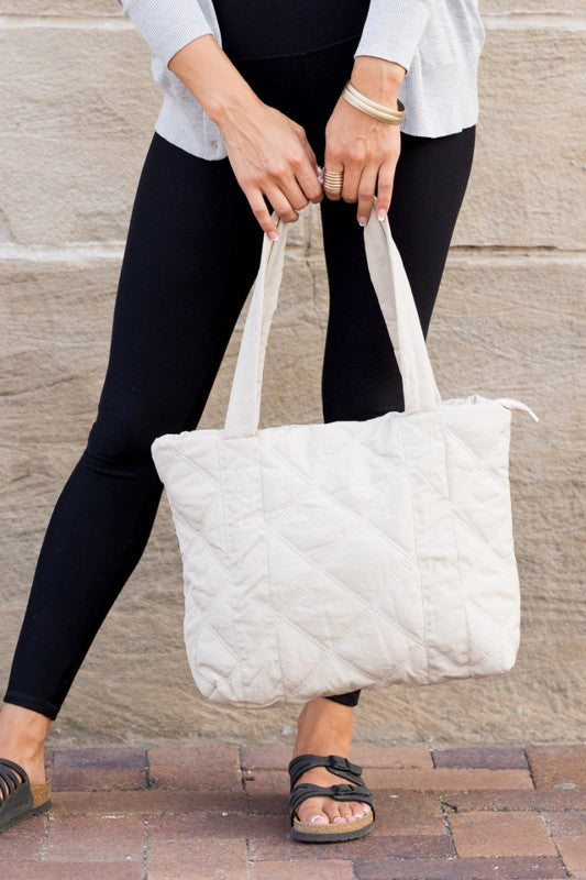 Quilted Shoulder Tote