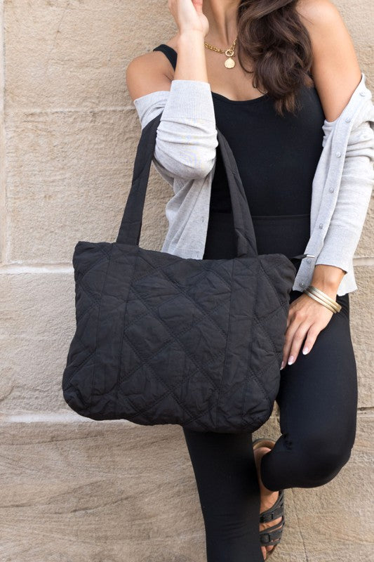 Quilted Shoulder Tote