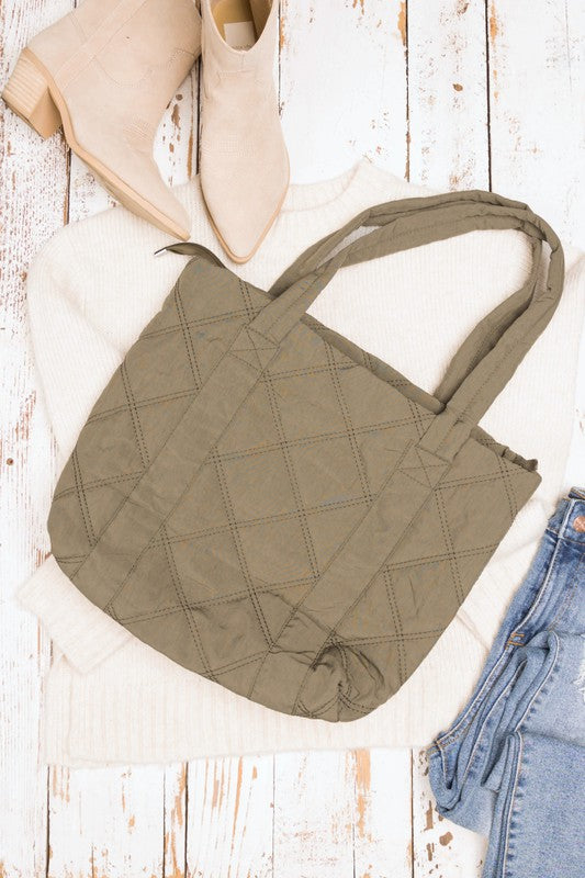 Quilted Shoulder Tote