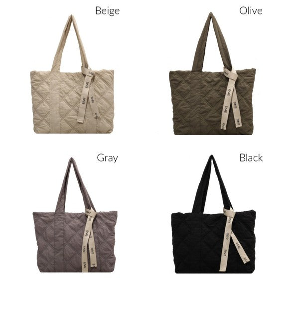 Quilted Shoulder Tote