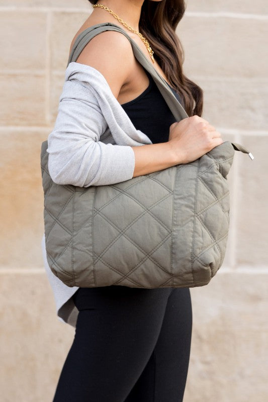 Quilted Shoulder Tote