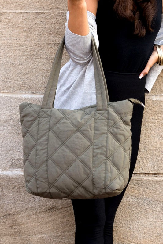 Quilted Shoulder Tote