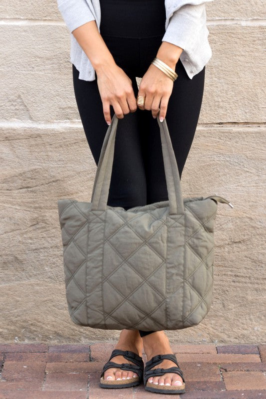 Quilted Shoulder Tote