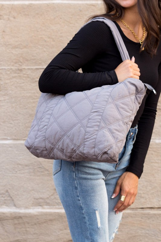 Quilted Shoulder Tote