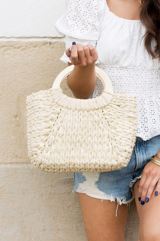 Small Square Woven Tote