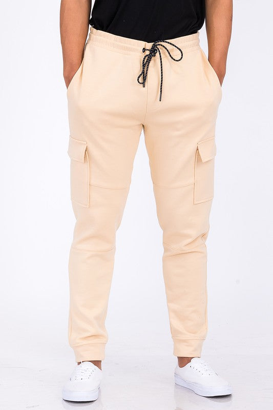 Cotton Blend Cargo Jogger Sweatpants