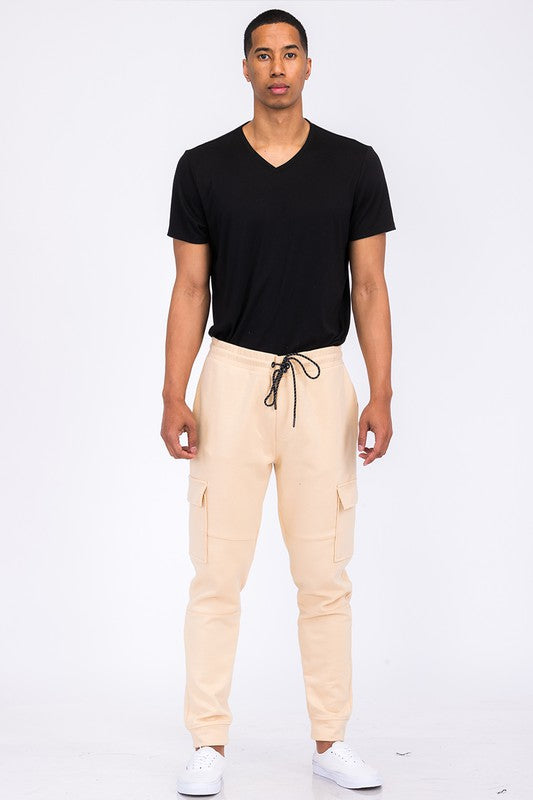 Cotton Blend Cargo Jogger Sweatpants