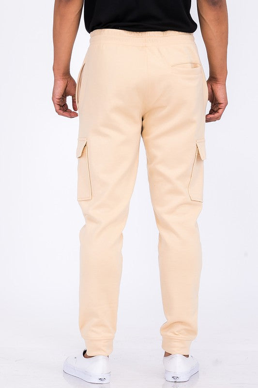 Cotton Blend Cargo Jogger Sweatpants