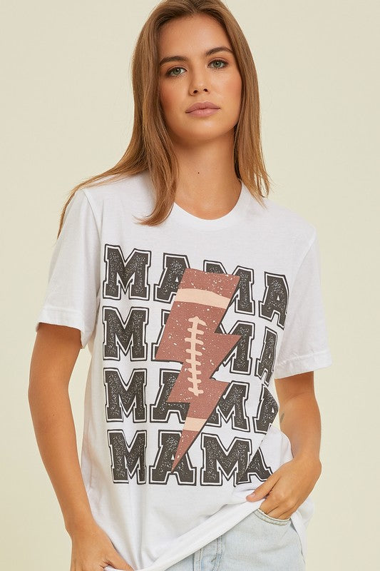 Football Lightning Mama Graphic Tee