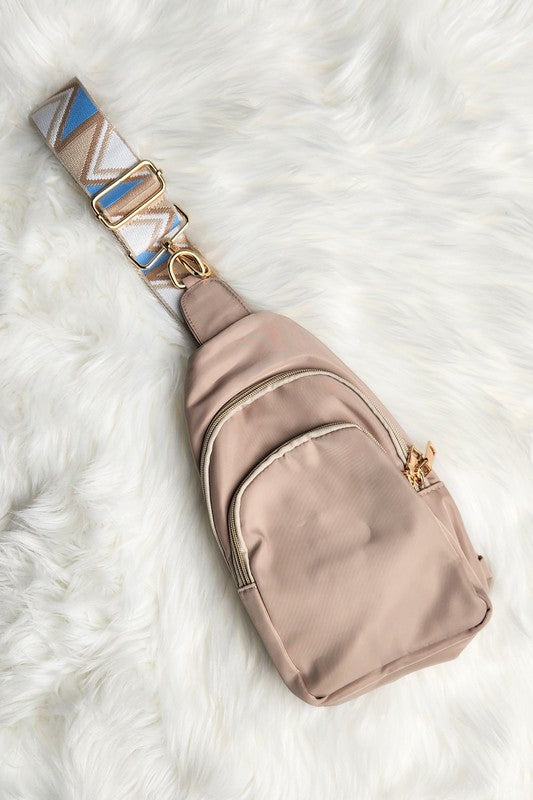 Nylon Sling Crossbody Bag With Strap