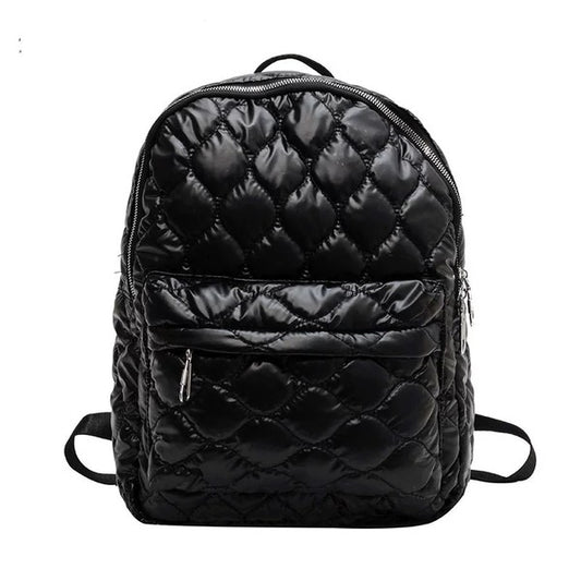 Jade Metallic Puffer Backpack