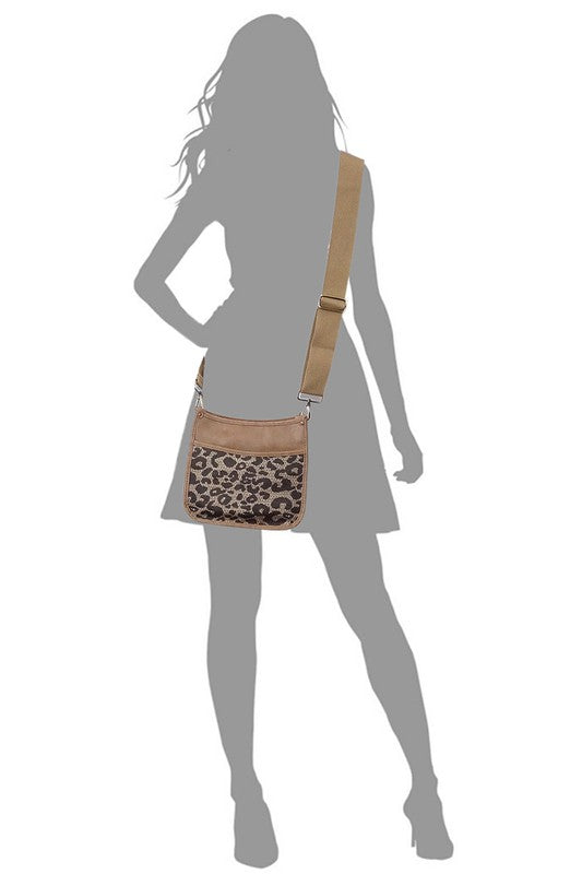 Leopard Colorblock Bobo Crossbody Bag