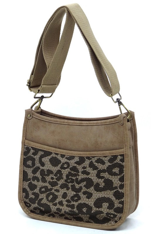 Leopard Colorblock Bobo Crossbody Bag