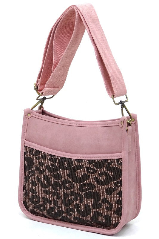 Leopard Colorblock Bobo Crossbody Bag