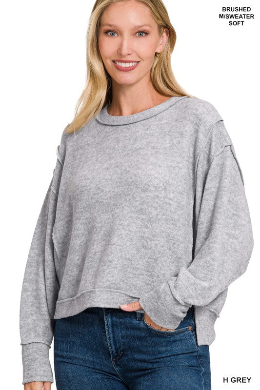 Brushed Melange Hacci Oversized Sweater