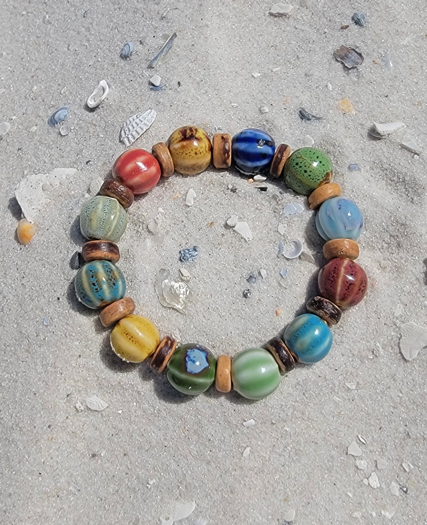 Boho Colorful Ceramic Bead Bracelet