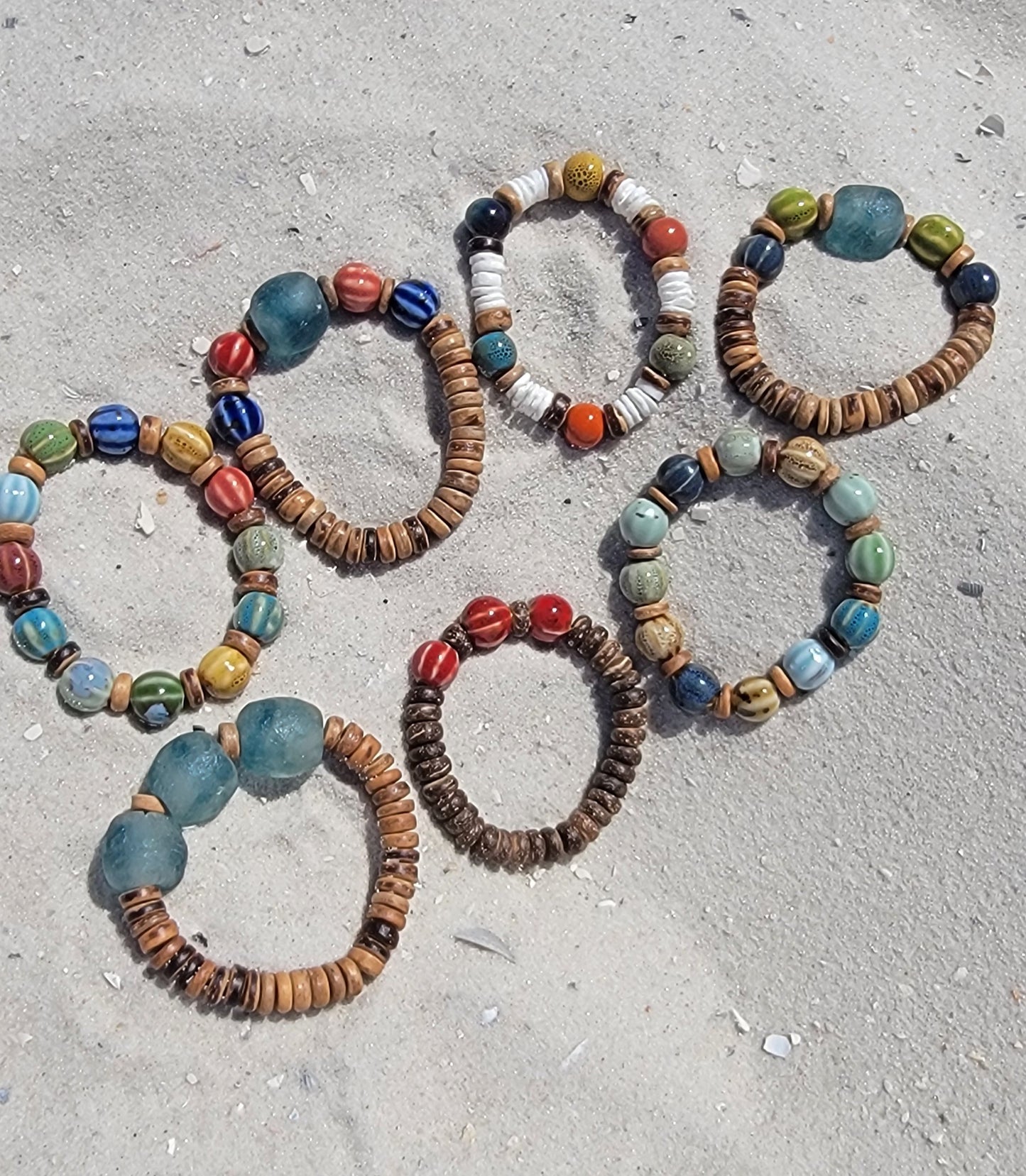 Beachy Boho Shell Bead Bracelet