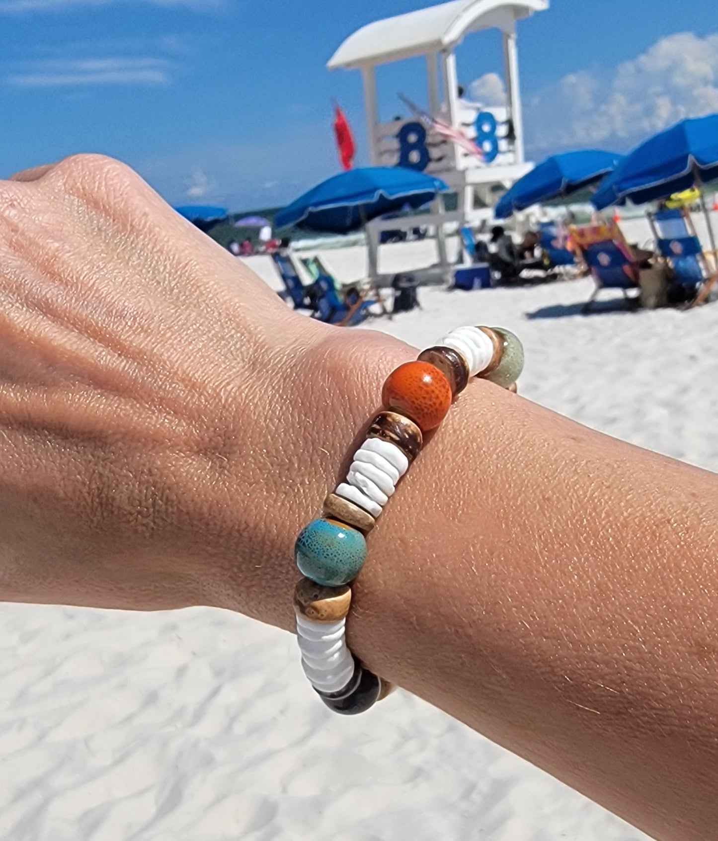 Beachy Boho Shell Bead Bracelet