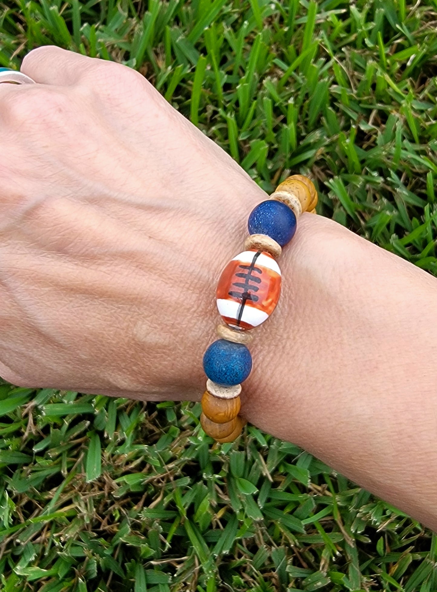 Game Day Blue Handmade Boho Bracelet