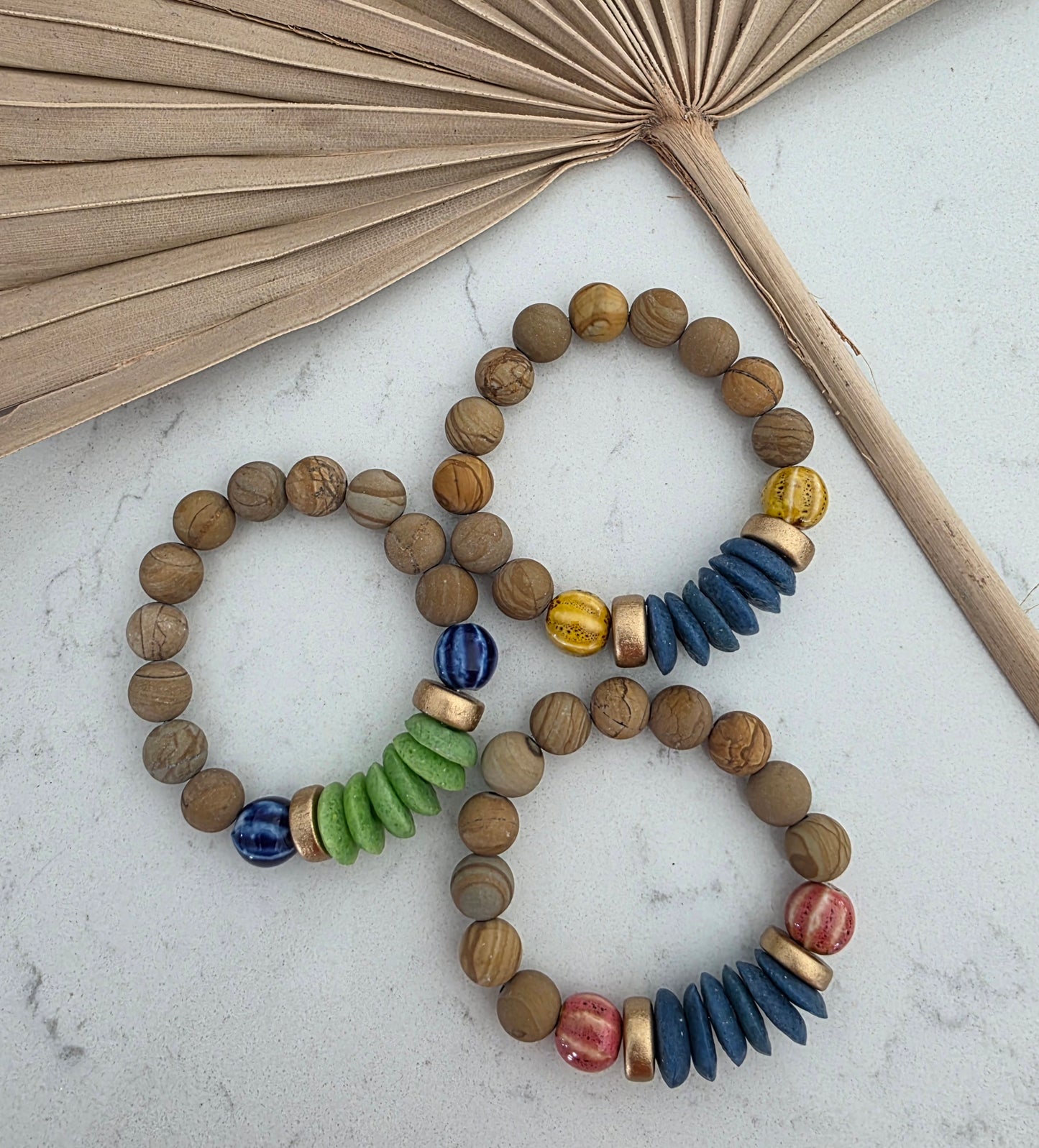 Handmade Boho Disk Bead Bracelet