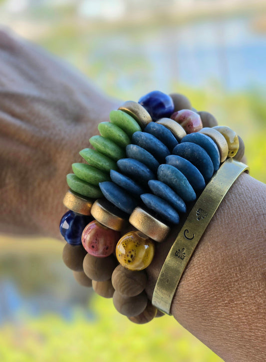Handmade Boho Disk Bead Bracelet