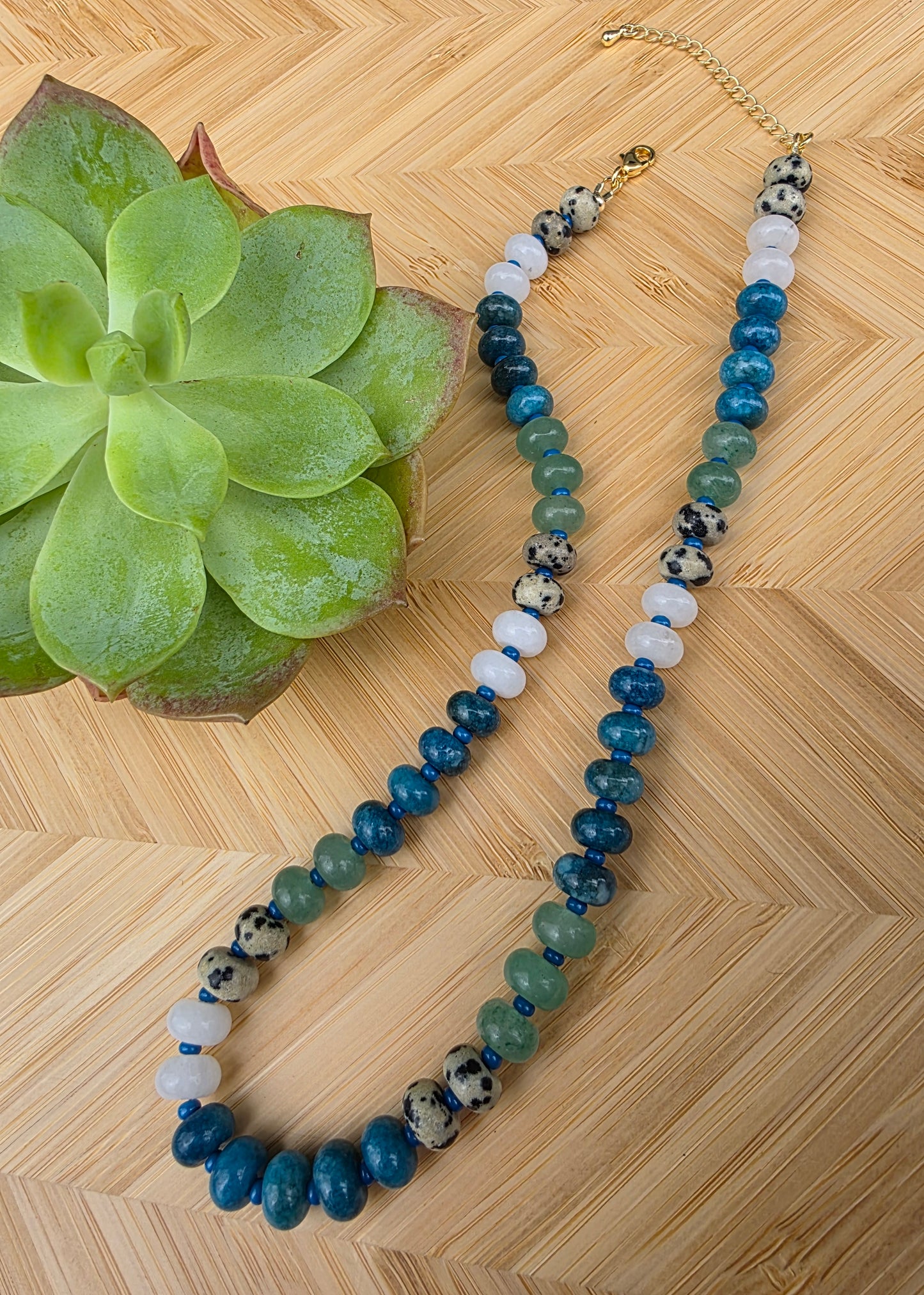Coastal Tide Stone Beaded Necklace