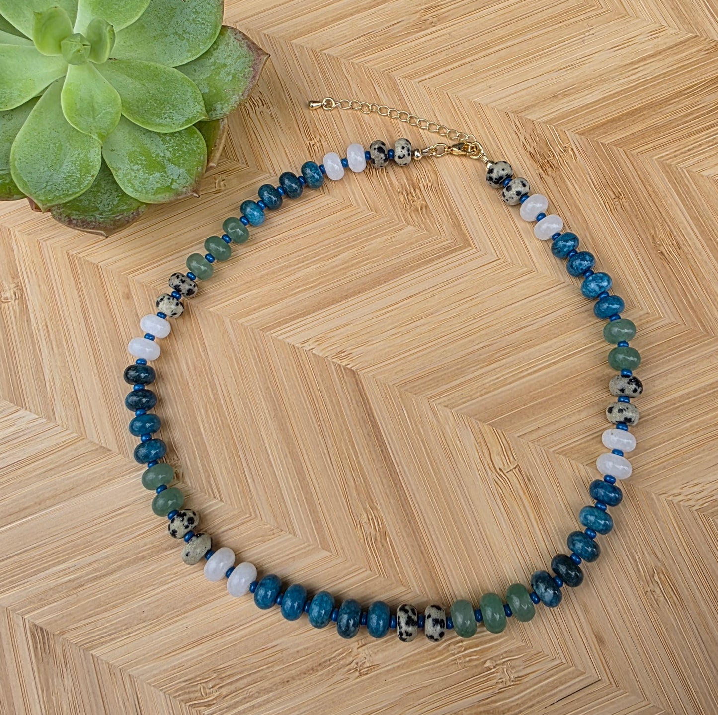 Coastal Tide Stone Beaded Necklace