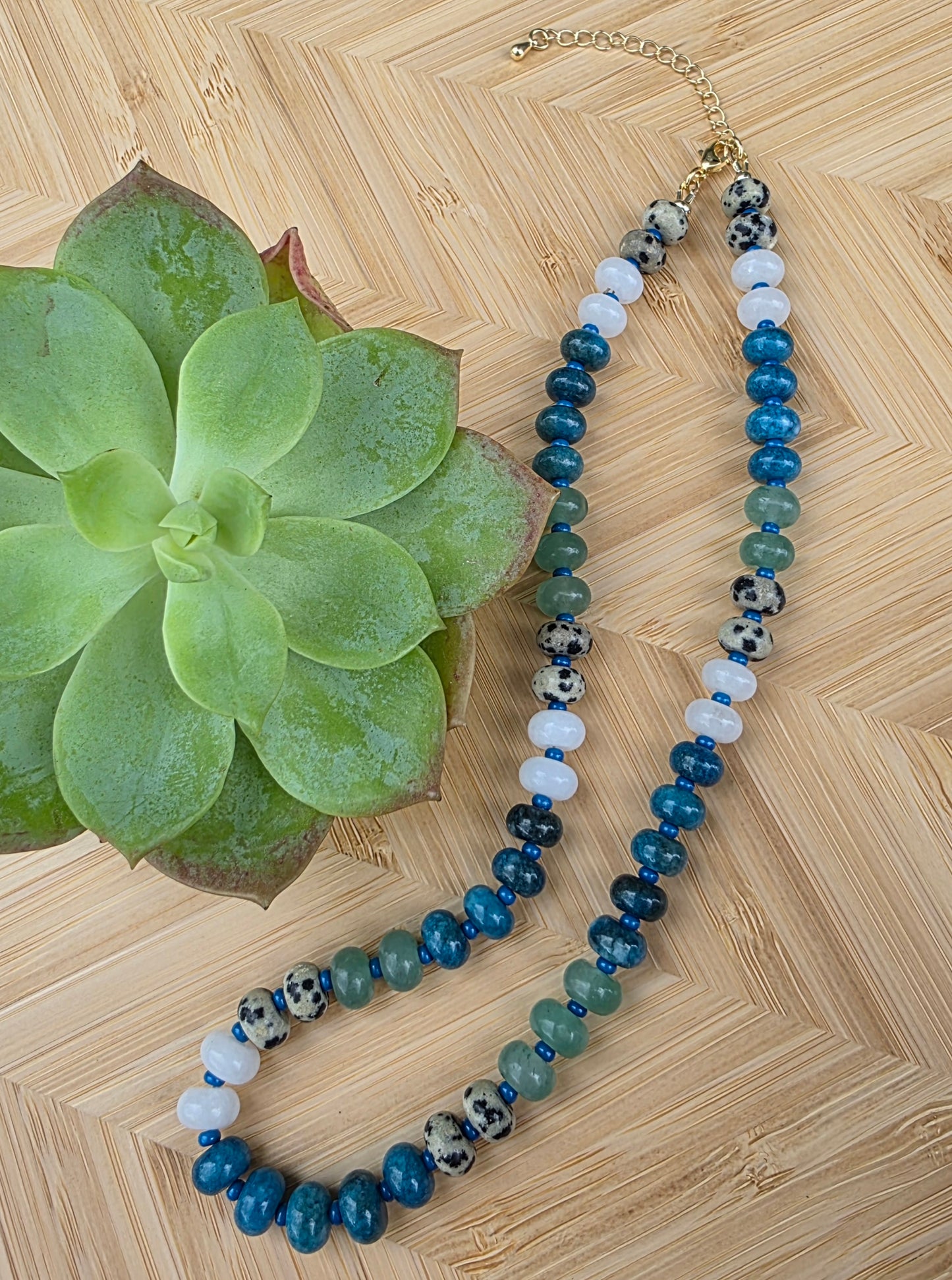 Coastal Tide Stone Beaded Necklace