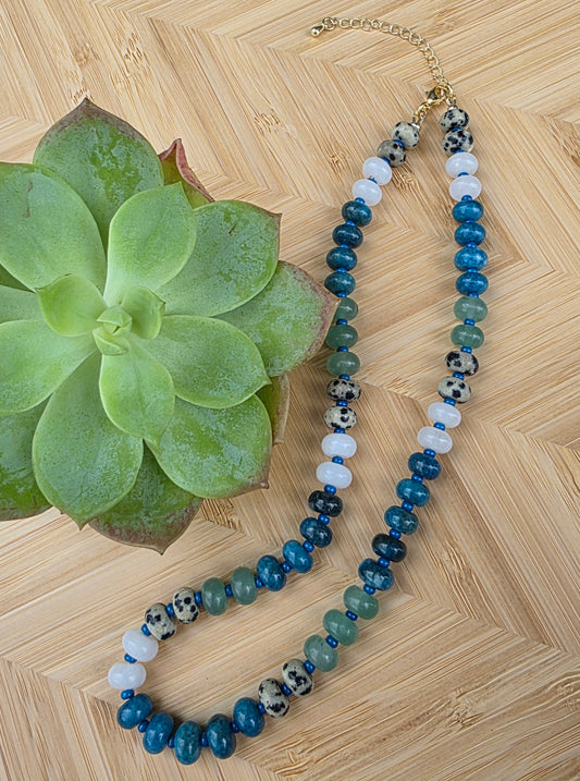 Coastal Tide Stone Beaded Necklace