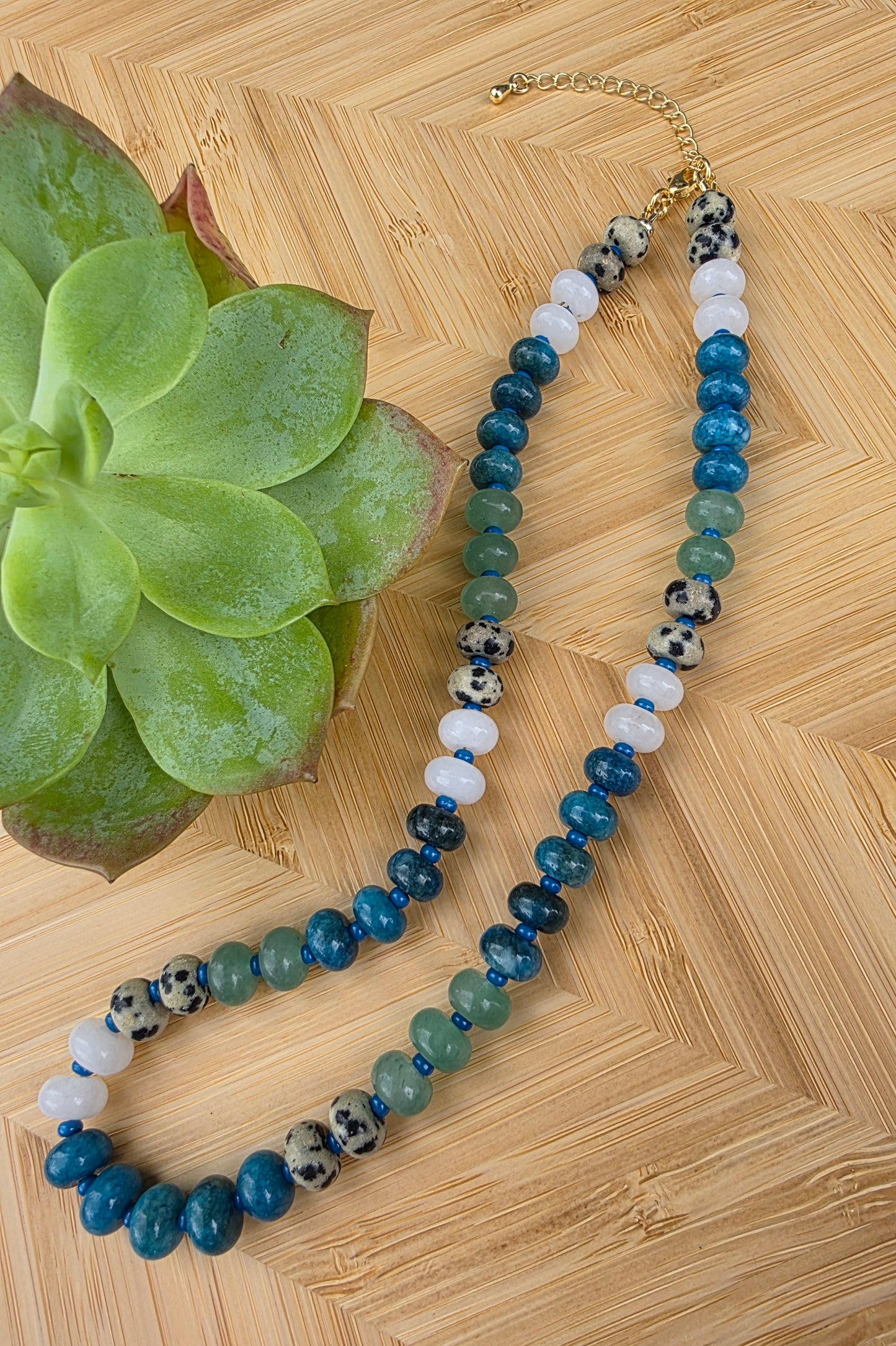 Coastal Tide Stone Beaded Necklace