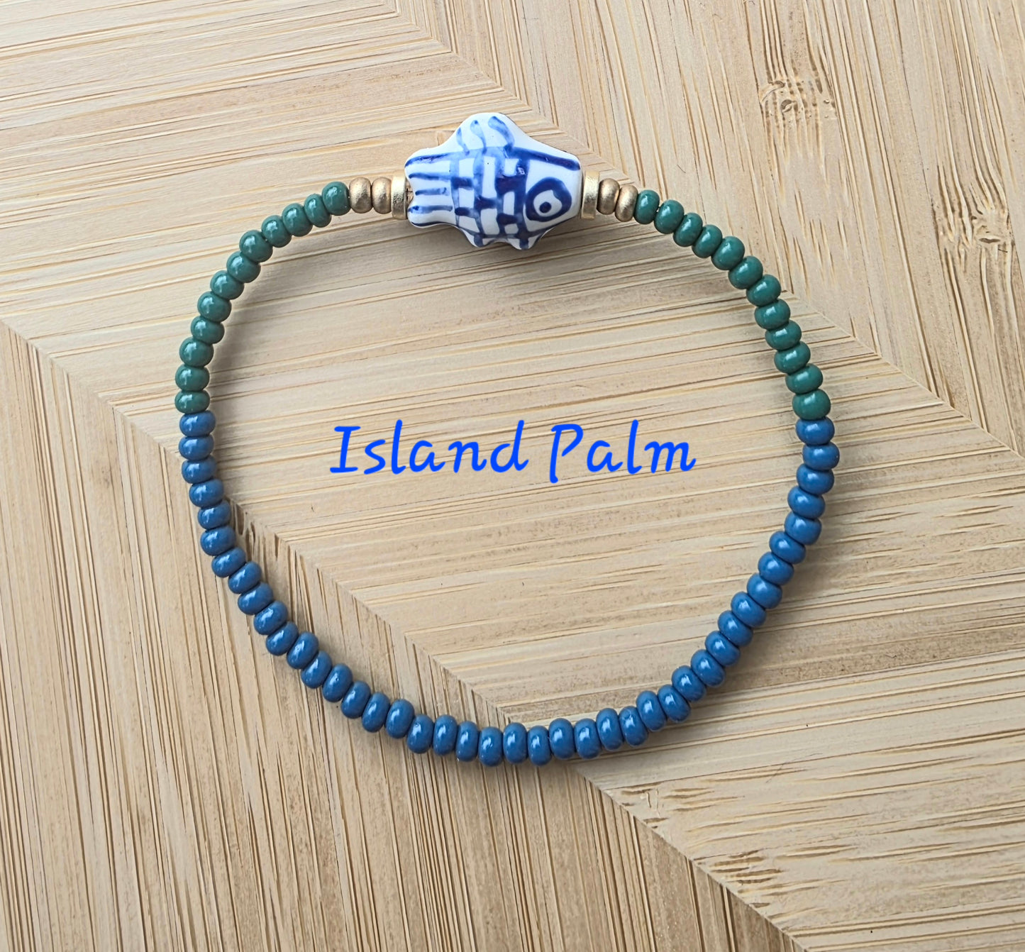 Hand Painted Fish Bead Bracelet (6 Colors)