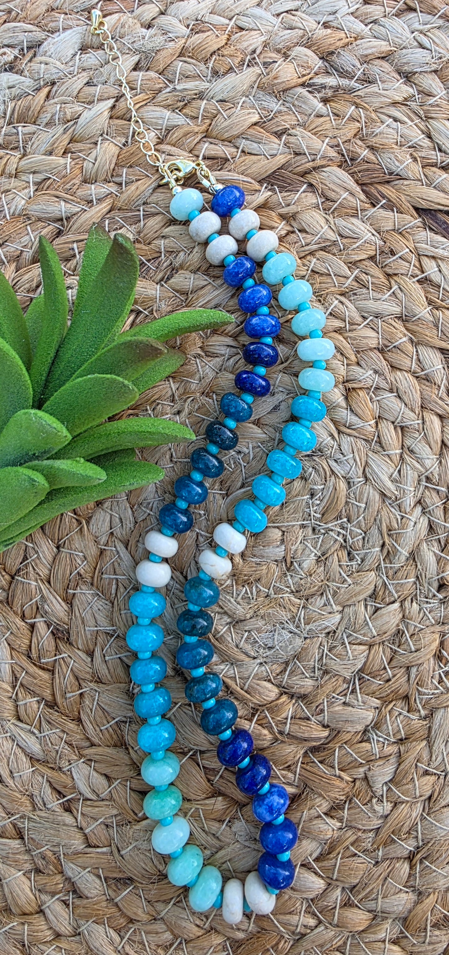 Sand and Sea Stone Bead Necklace