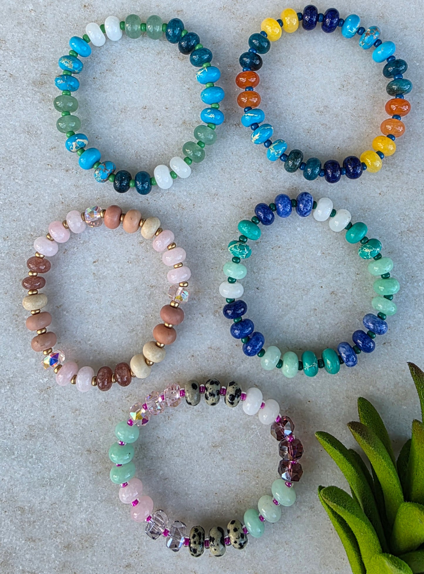 Stone Bead Bracelet (5 colors)