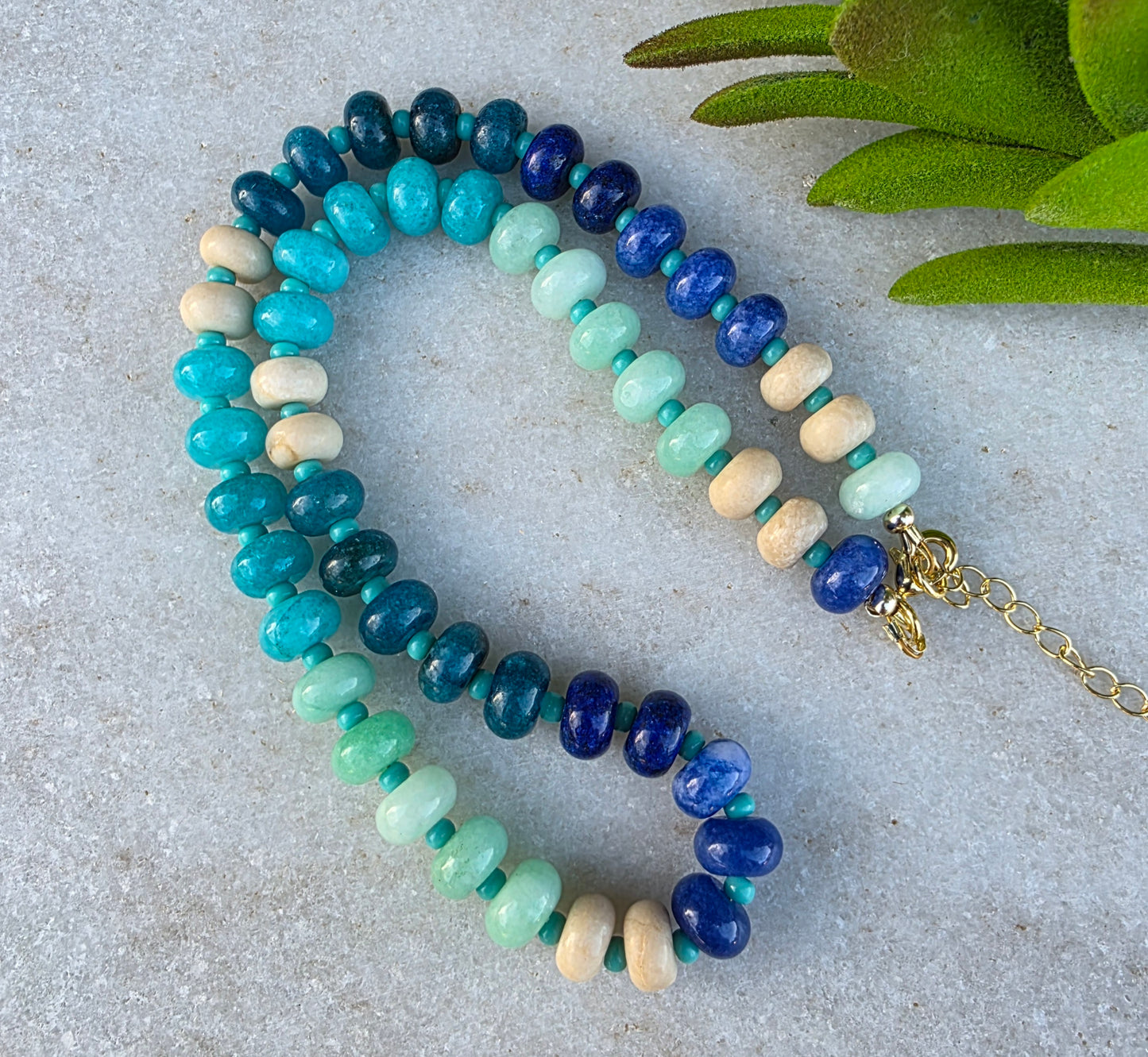 Sand and Sea Stone Bead Necklace