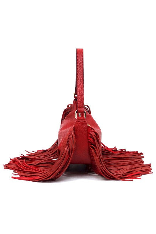 Long Fringe Boho Shoulder Bag