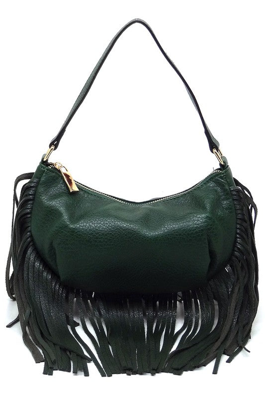 Long Fringe Boho Shoulder Bag