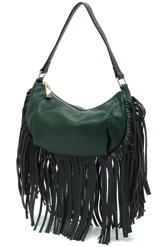 Long Fringe Boho Shoulder Bag