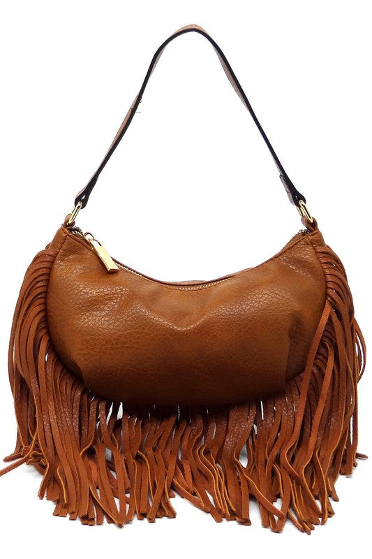 Long Fringe Boho Shoulder Bag