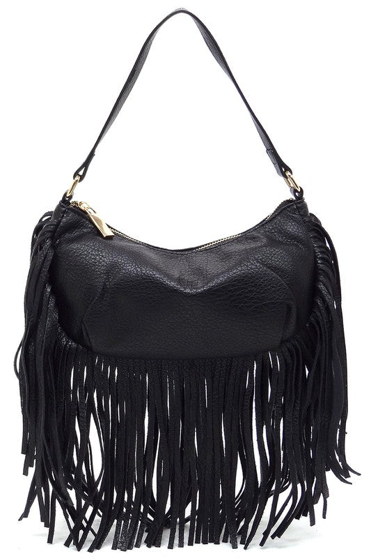 Long Fringe Boho Shoulder Bag