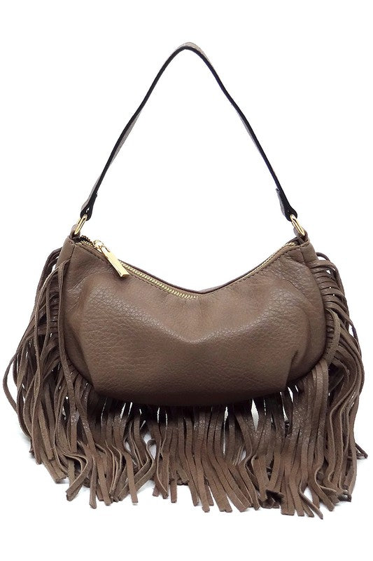 Long Fringe Boho Shoulder Bag