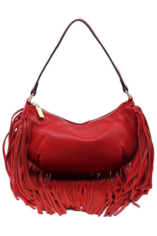 Long Fringe Boho Shoulder Bag