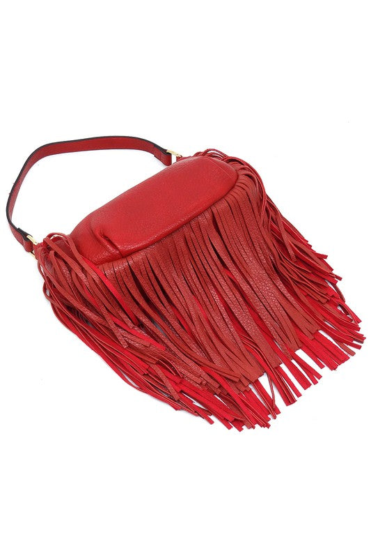 Long Fringe Boho Shoulder Bag