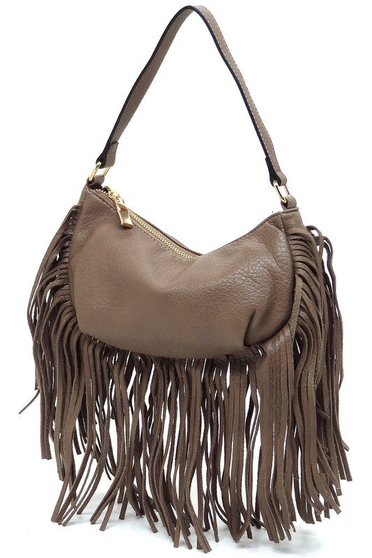 Long Fringe Boho Shoulder Bag