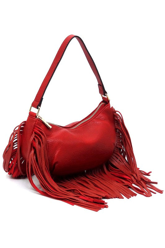 Long Fringe Boho Shoulder Bag