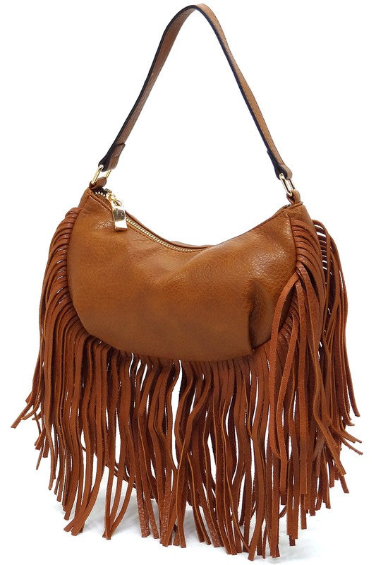 Long Fringe Boho Shoulder Bag