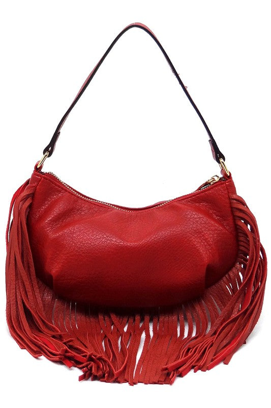 Long Fringe Boho Shoulder Bag